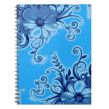 Blauw Bloem Notitieboek