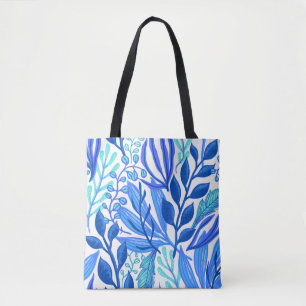 Blauw bloemblad draagtas