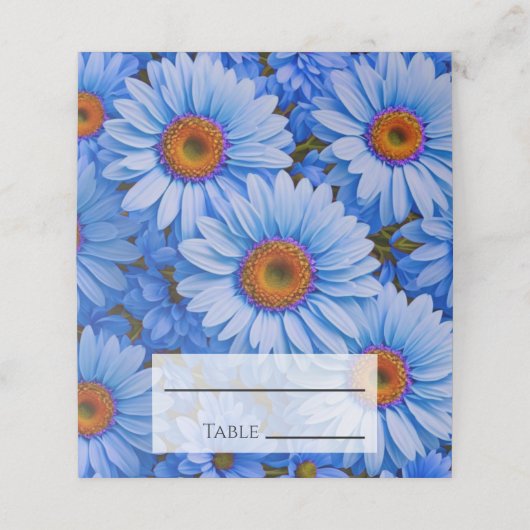 Blauw bloemblauw zonnebloemen blauw madeliefjes pa (Buitenkant ongevouwen)