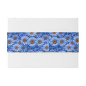 Blauw bloemblauw zonnebloemen blauw madeliefjes pa uitnodigingen wikkel (Achterkant Voorbeeld)