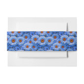 Blauw bloemblauw zonnebloemen blauw madeliefjes pa uitnodigingen wikkel (Voorkant Voorbeeld)