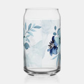 Blauw Bloemen 4 Can Glas Drinkware Set (Links)