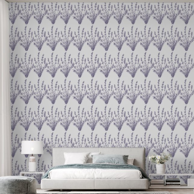 Blauw Bloemen Beste Ontwerp Behang (Slaapkamer)