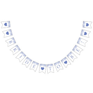  Blauw Bloemen Bruid om Bunting Banner