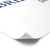 Blauw bloemen bruidsbruiloft welkom bord poster (Hoek)