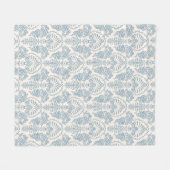  Blauw Bloemen Damask Fleece Deken (Voorkant (Horizontaal))