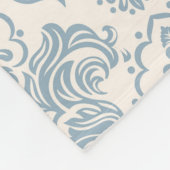  Blauw Bloemen Damask Fleece Deken (Hoek)