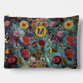  blauw Bloemen Etui (Voorkant)