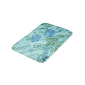 Blauw Bloemen Frans Parijs Postmark Patroon Badmat (Gekanteld)