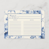 Blauw Bloemen Frans Vrijgezellenfeest van het toil Informatiekaartje (Voorkant)