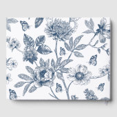 Blauw Bloemen Franse bruiloft Gastenboek (Achterkant)