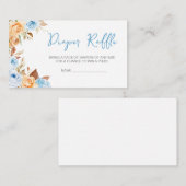 Blauw Bloemen Herfst Pompoen Baby shower Luier Raf Informatiekaartje (Voorkant / Achterkant)