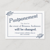 Blauw Bloemen Lijst Informatie Kaart (Voorkant)