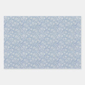 Blauw Bloemen Morris Patterns met Flowers Inpakpapier Vel (Voorkant 3)