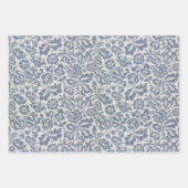 Blauw Bloemen Morris Patterns met Flowers Inpakpapier Vel (Voorkant 2)