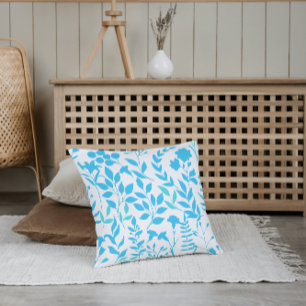 Blauw Bloemen patroon.ST01 Geen BG Kussen