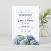 Blauw Bloemen repetitie diner Kaart (Staand voorkant)