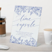 Blauw Bloemen Tijd Capsule Bruidsfeest Spel Bord Reclamebord Met Voetstuk (Insitu)