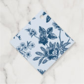 Blauw Bloemen Toile Dank u Bedankjes Labels (Achterkant)