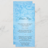 Blauw Bloemen Trouwmenu Menu (Voorkant / Achterkant)