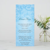 Blauw Bloemen Trouwmenu Menu (Staand voorkant)