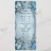 Blauw Bloemen Trouwprogramma Programma