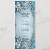 Blauw Bloemen Trouwprogramma Programma (Achterkant)