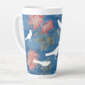 Blauw  Bloemen & Vogels Latte Mok (Linkerhoek)