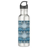 Blauw  Bloemen Waterflesje Waterfles (Voorkant)