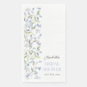 Blauw Bloemend Bruidsfeest Servet (Voorkant)