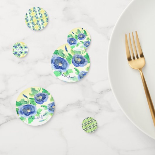 Blauw Bloemende Tafel Confetti (Groep)