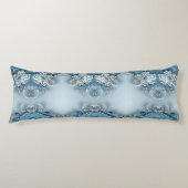 Blauw Bloemenkussen Lichaamskussen (Voorkant)