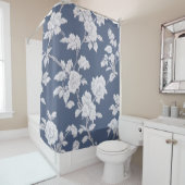Blauw bloemgordijn douchegordijn (In situ)