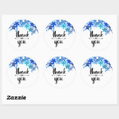 Blauw bloemig dank u sticker (Vel)
