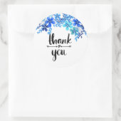 Blauw bloemig dank u sticker (Tas)