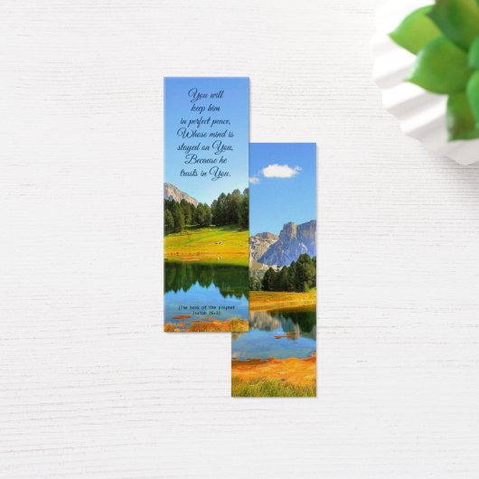 Blauw bloemig Elegant Spiritueel Bijbelvers Mini Visitekaartjes (Bureau)