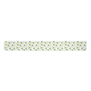 Blauw bloemig en groen blad: lint