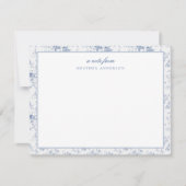  blauw bloemig gepersonaliseerd briefpapier notitiekaartje (Voorkant)