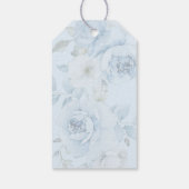 Blauw bloemig iets blauws bruidsfeest bedankt cadeaulabel (Achterkant)