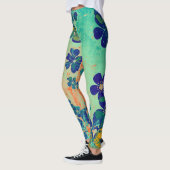 Blauw Bloemmotief #2 Leggings (Links)