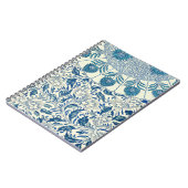 Blauw Bloemmotief Antiek Aziatisch Ontwerp Notitieboek (Linkerzijde)
