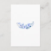 Blauw bloemmotief bruiloftskrans Details Informatiekaartje (Achterkant)