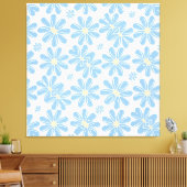 Blauw Bloemmotief - Canvasprint Canvas Afdruk (Insitu (Woonkamer))