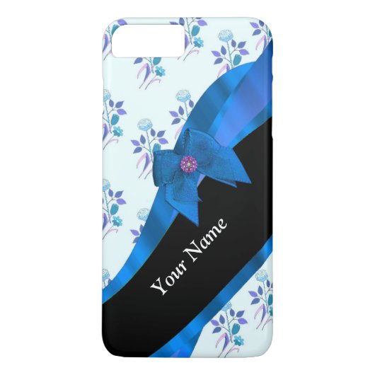  blauw  bloemmotief Case-Mate iPhone case (Achterkant)