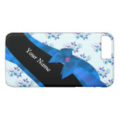  blauw  bloemmotief Case-Mate iPhone case (Achterkant (Horizontaal))