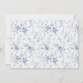 Blauw Bloemmotief De Avond Voor De Proefavond Dine Kaart (Achterkant)