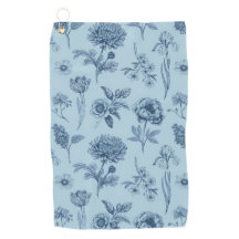 Blauw Bloemmotief