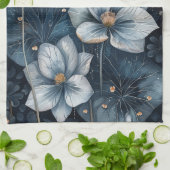Blauw Bloemmotief                                  Theedoek (Gevouwen)