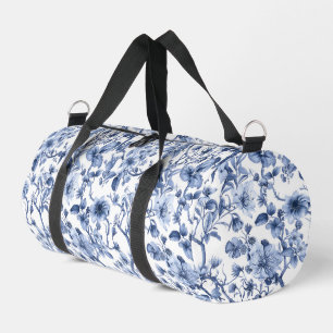 Blauw bloemmotief vintage toilepatroon  plunjezak