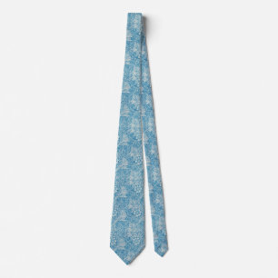 Blauw bloemontwerp stropdas